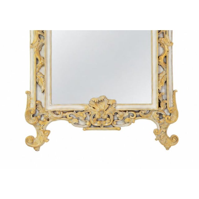 Wood Vintage 20th-Century Italian Baroque Gilded Wall Mirror For Sale - Image 7 of 10