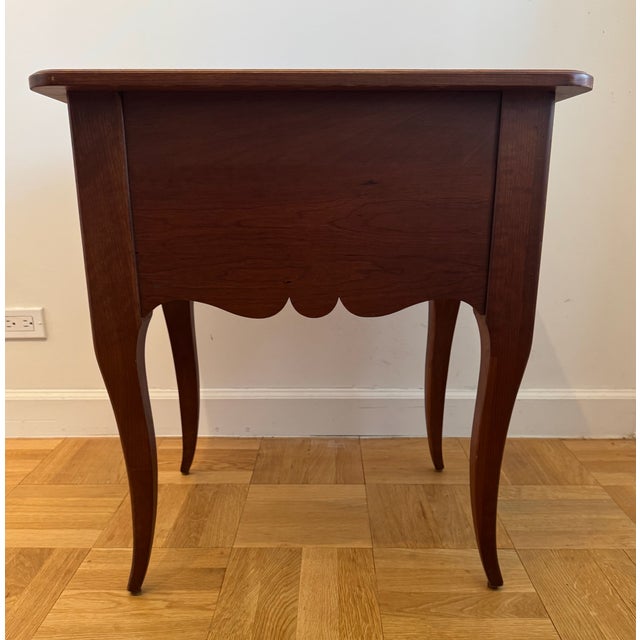 Ethan Allen Ethan Allen French Provincial 2-Drawer Side Table, Cherry Finish, Cabriole Legs, Made in Usa For Sale - Image 4 of 18