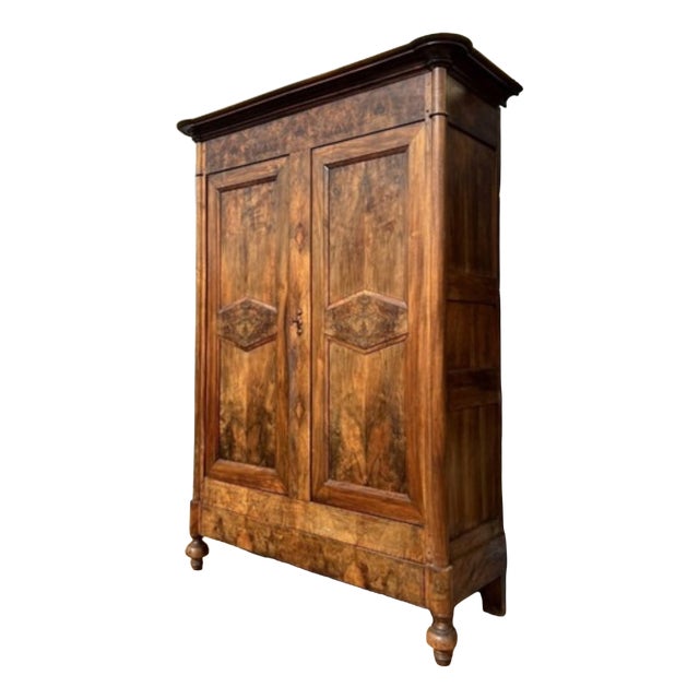 Louis-Philippe Burgundian Wardrobe in Walnut For Sale
