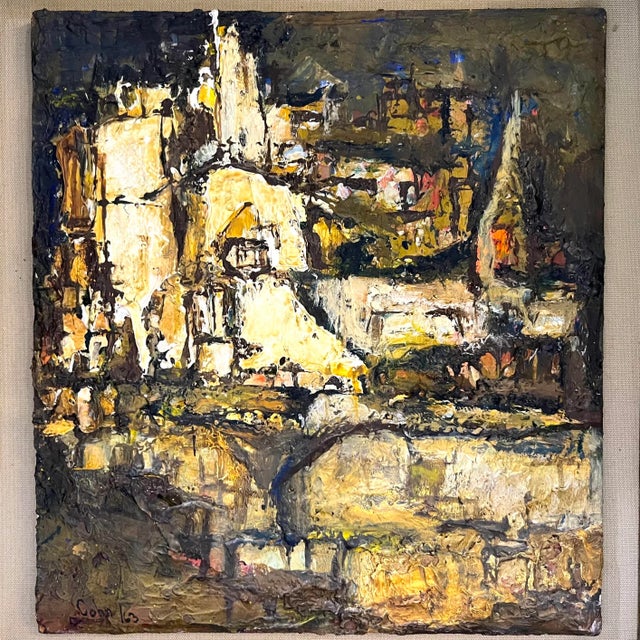 Mid-Century Modern 1963 Abstract Italian Landscape Painting - Cohn For Sale - Image 3 of 11