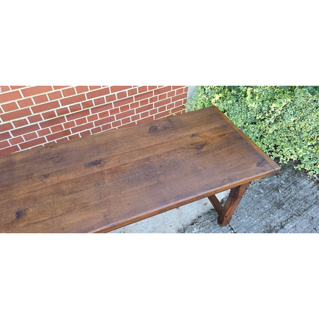 Large French Farmhouse Dining Table in Oak, 1880 For Sale - Image 15 of 18