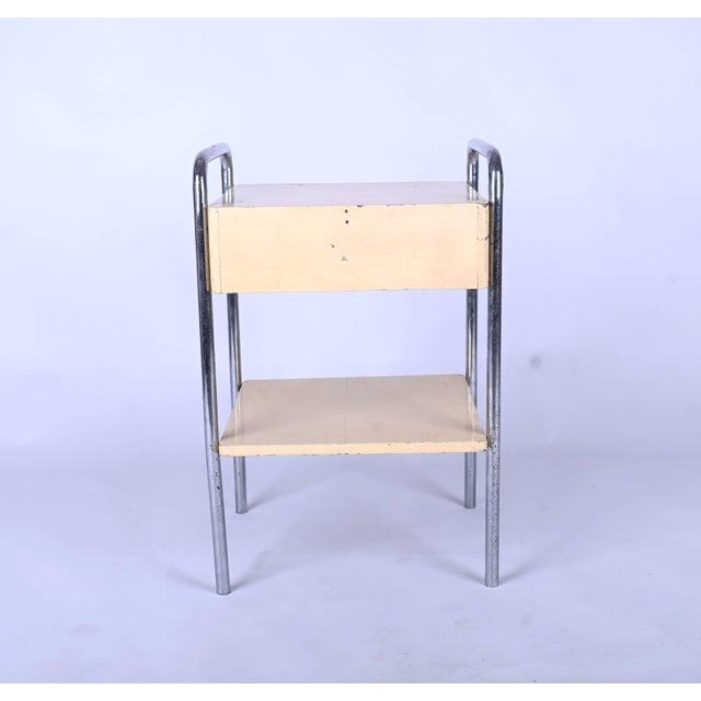 1930s Bauhaus Nightstand in Tubular Steel from Slezak, 1930s For Sale - Image 5 of 9