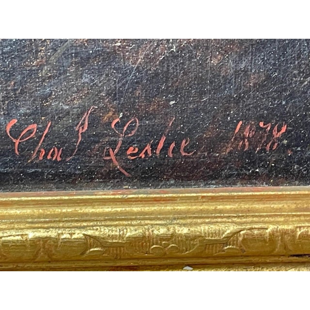 Antique Victorian Oil Painting — Snowdon, Wales — Charles Leslie (Signed & Dated 1878) Title: A Summer Shower Passing Over the Snowdon Range For Sale - Image 6 of 15