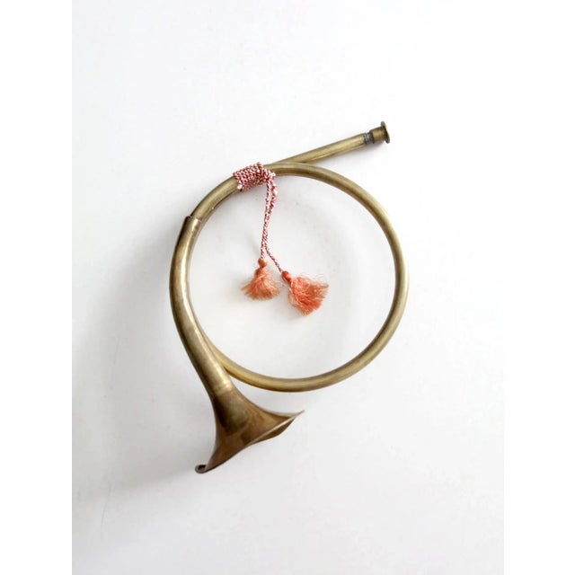 Vintage Brass Decorative Bugle Horn For Sale - Image 6 of 7
