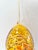 Vintage Amber Blown Glass Egg Christmas Ornament With Gold & Silver Detail For Sale - Image 4 of 6