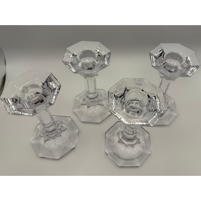 Late 20th Century Villeroy & Boch Crystal Candlestick Set of Four For Sale In Washington DC - Image 6 of 10