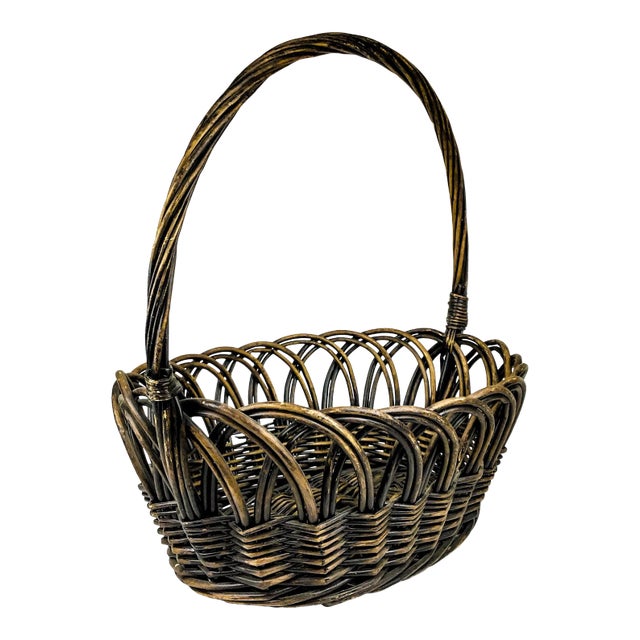 Vintage Extra Large French Fruit Flower Basket For Sale