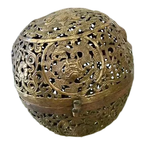 Asian Brass Ball Incense Holder