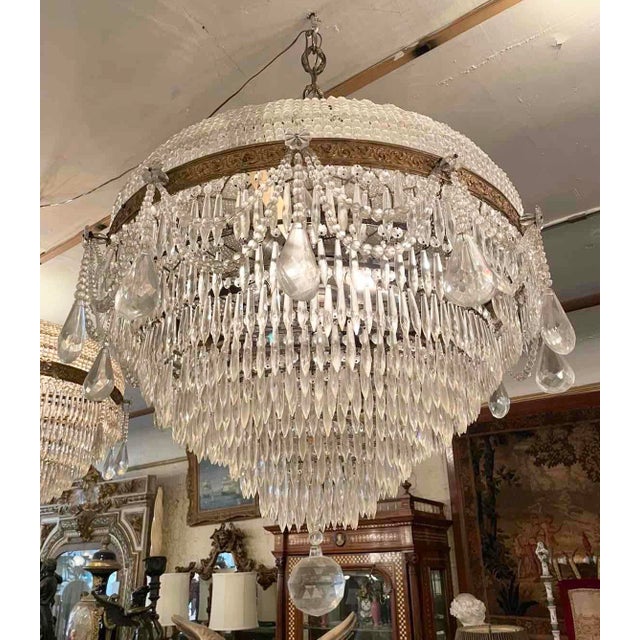 Pair of Vintage Wedding Cake Chandelier For Sale In New York - Image 6 of 10