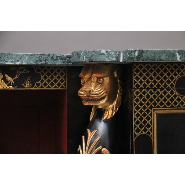 Vintage Chinoiserie Cabinet with Marble Top, 1920 For Sale - Image 10 of 18