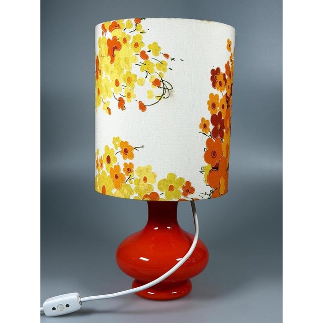 Metal Mid-Century Space Age Table Lamp in Glass, 1970s For Sale - Image 7 of 17