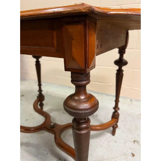 Late 19th Century French Louis XVI Style Hand Carved Walnut Center Table. For Sale In Washington DC - Image 6 of 11
