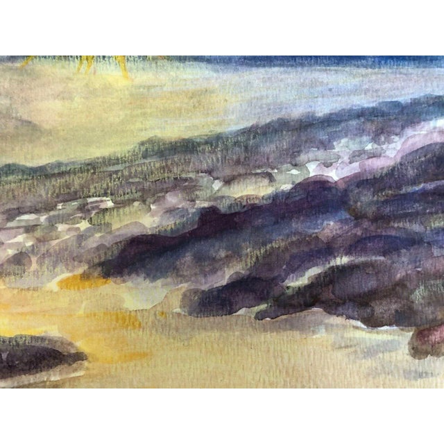 Light Yellow Seascape Watercolor For Sale - Image 8 of 12