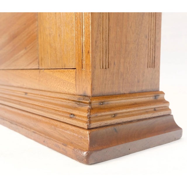 Tan Victorian Solid Walnut Hanging Flat Wall Cabinet for Keys Crown Top MINT For Sale - Image 8 of 8