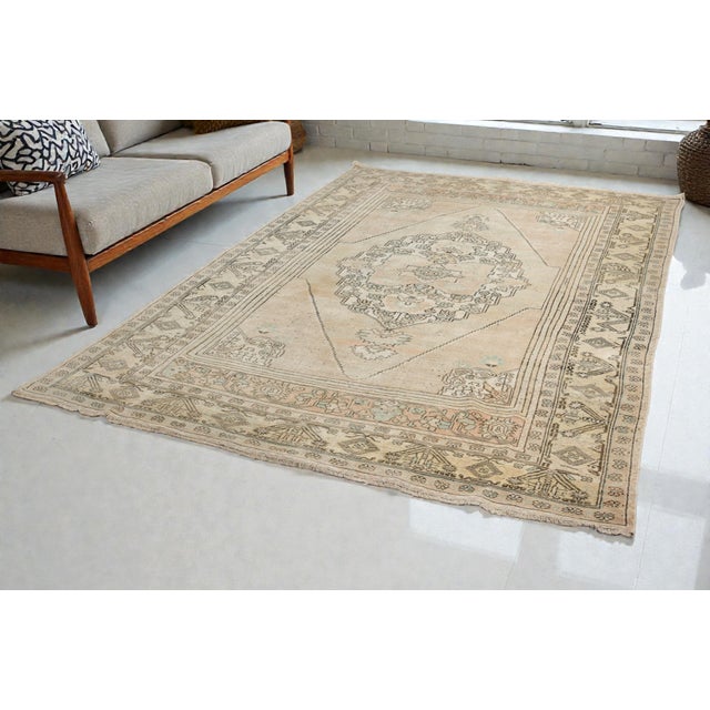 1950s Oversize Handknotted Vintage Area Carpet For Sale - Image 9 of 10