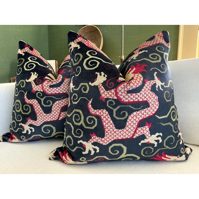 Not Yet Made - Made To Order Schumacher Bixi Velvet 22’” Down Filled Pillows - a Pair For Sale - Image 5 of 5