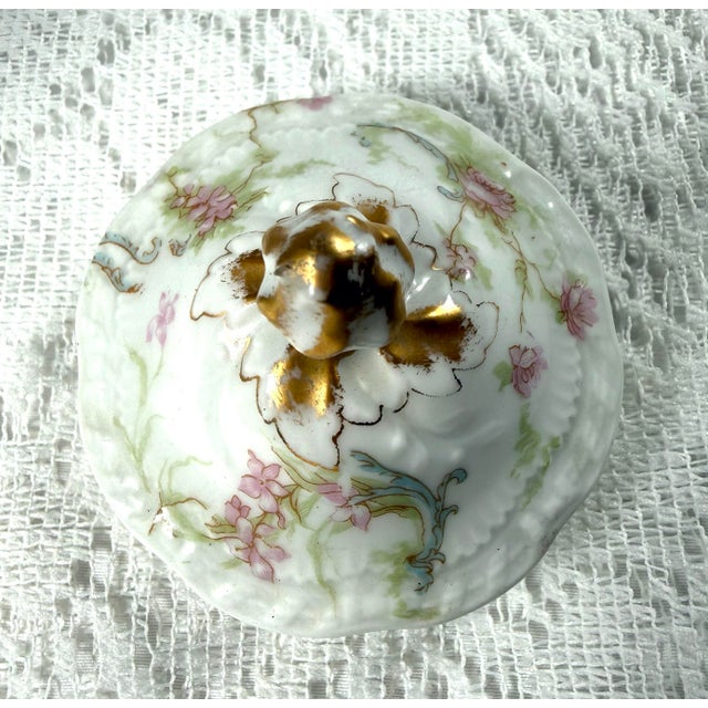 Antique White Vintage Haviland Limoges Princess Hand Painted Pink Rose Chocolate/Tea Pot For Sale - Image 8 of 10