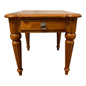 Ethan Allen Legacy Side Table Maple Plank Top Usa