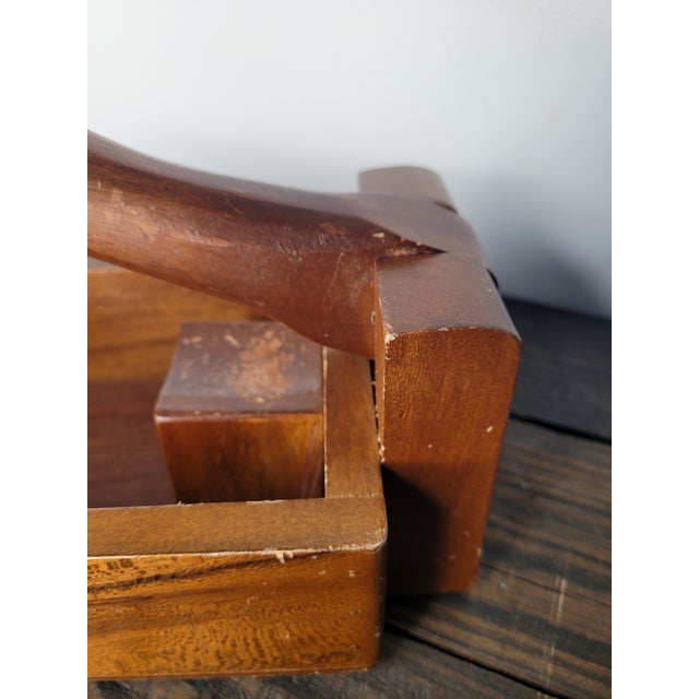 Vintage Hand-Carved Philippine Mahogany Goose Nutcracker & Serving Box For Sale - Image 9 of 12