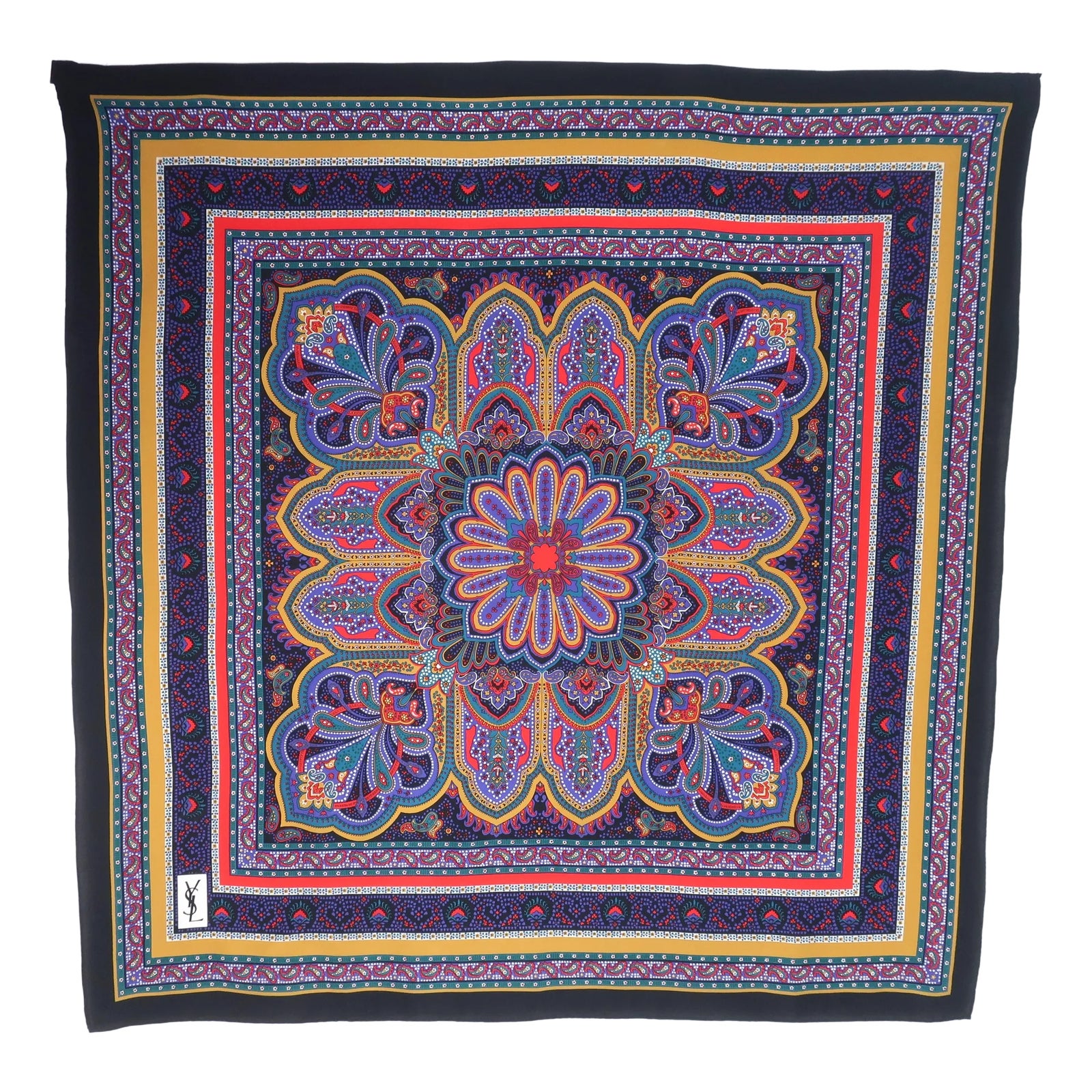 Yves Saint Laurent シルク毛布 Yves Saint Laurent Vintage Silk Scarf イヴ・サンローラン