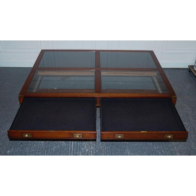 Very Large Coffee Table with Inlaid Glass Panels from Kennedy Harrods For Sale - Image 5 of 18