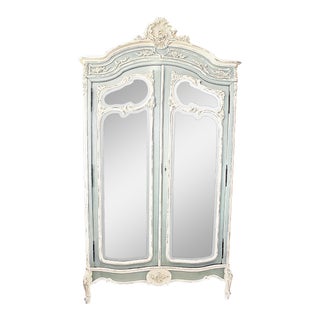 19th Century French Country Painted Armoire For Sale