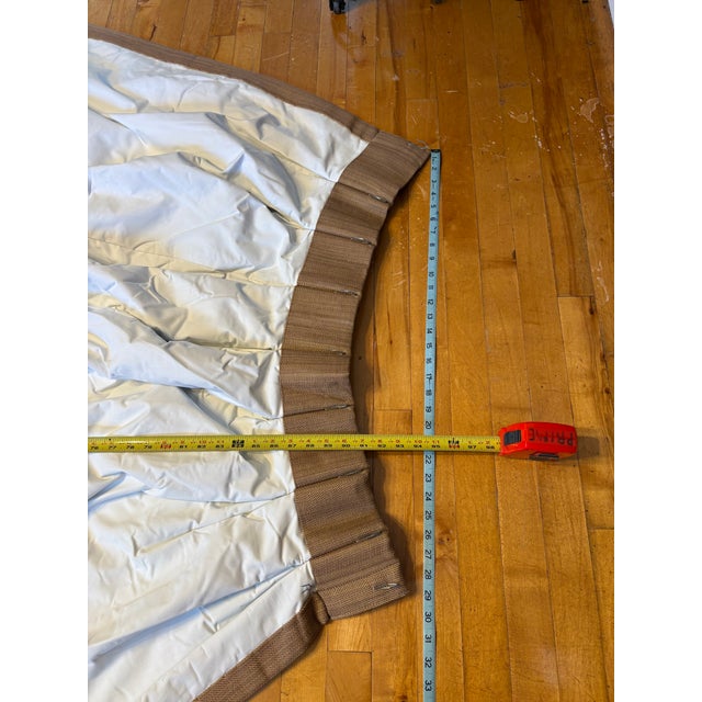 Set of 6 Custom Interlined Taupe Drapery Panels With Black Trim – 90” For Sale - Image 18 of 18
