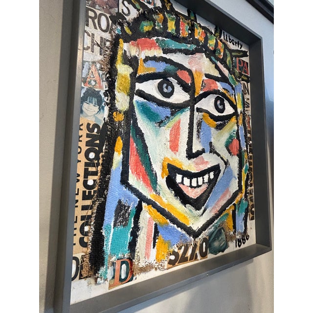Textile Original Mixed Media of the Statue of Liberty by Konstantin Bokov For Sale - Image 7 of 8