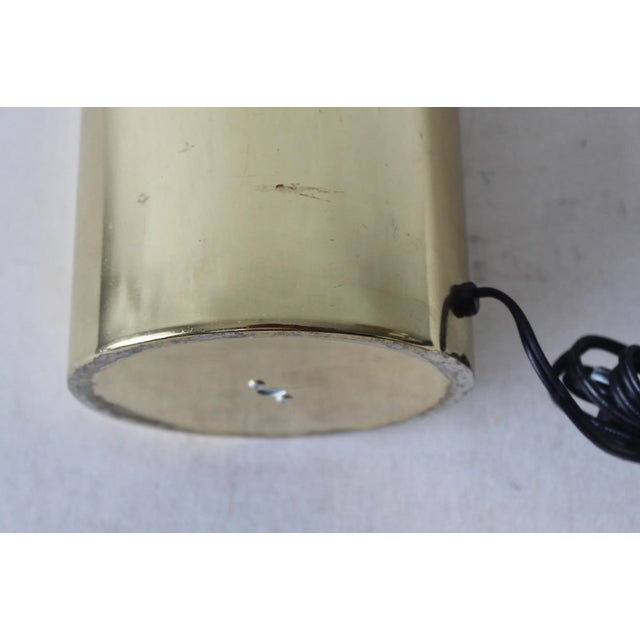 1980s 1980s Lightolier Style Gold Brass Finish Modernist Cylinder Table or Floor Lamp For Sale - Image 5 of 11