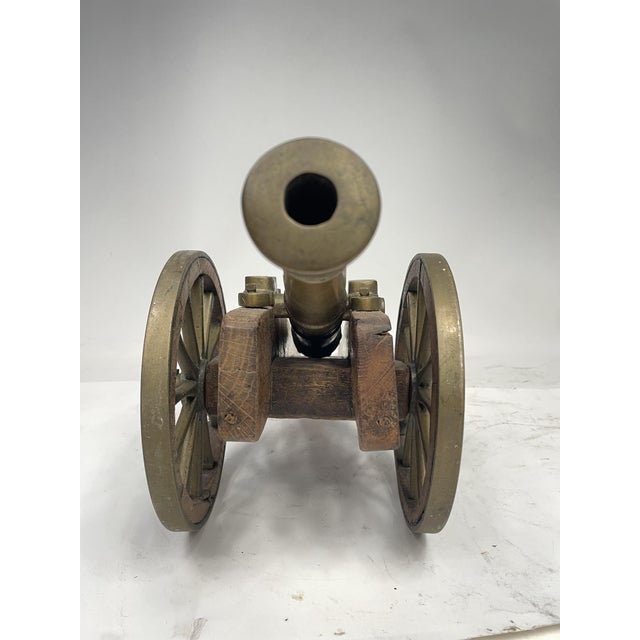 Vintage Cannon in Bronze and Wood, 1950s For Sale - Image 12 of 14