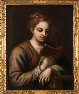 After Antonio Allegri / Correggio, Portrait of Saint, Oil on Canvas, Framed
