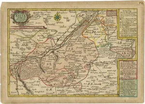 Antique Map of Zeitz in Germany, 1749