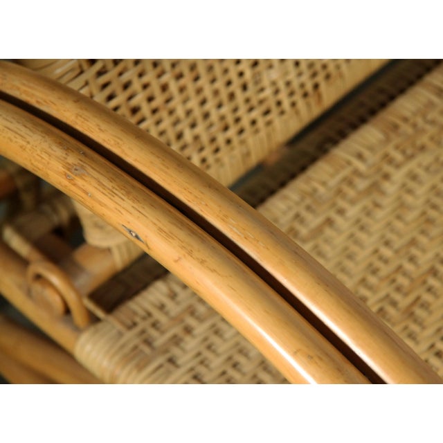 Vintage Bamboo Rattan Adjustable Lounge Chair / Recliner For Sale - Image 4 of 13