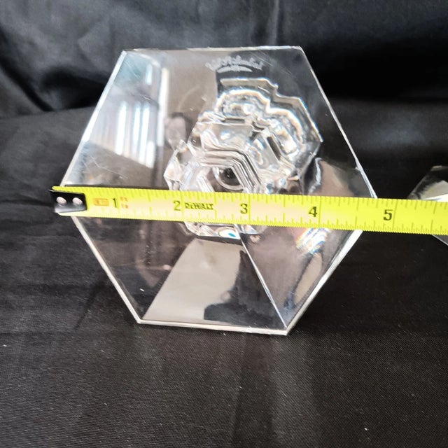 Glass Vintage Val St Lambert Crystal Candlestick Holders-Set of 2 For Sale - Image 7 of 8