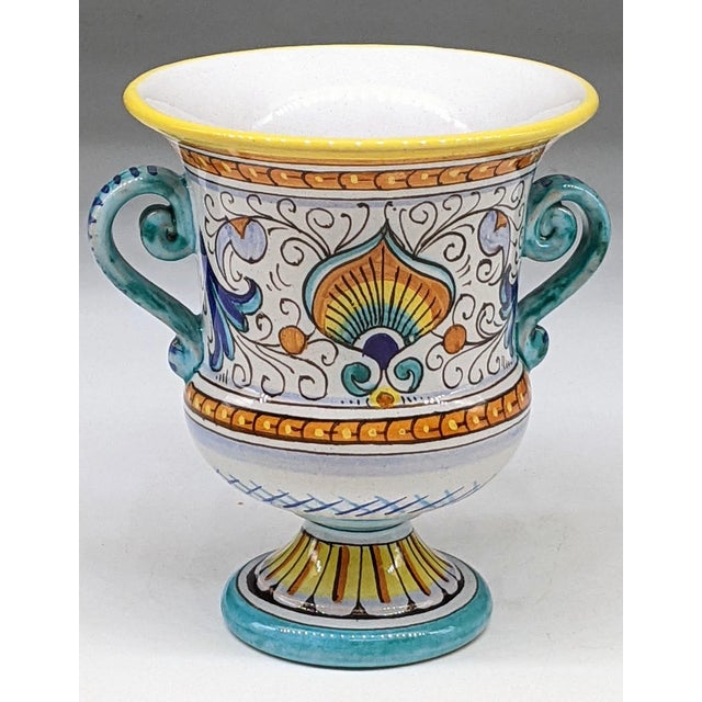 Mid-Century Modern Vintage Italian Deruta Urn Vase Planter by Alvaro Binaglia For Sale - Image 3 of 5