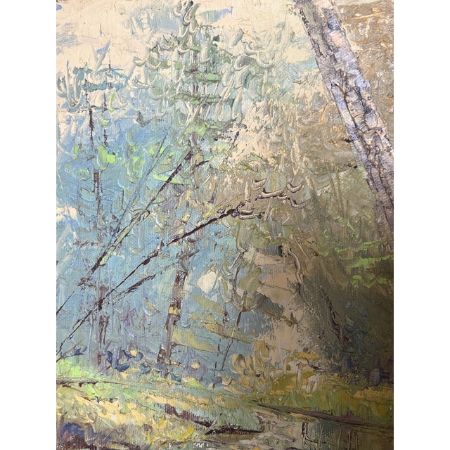 Impressionist Late 20th Century Luminous Woodland Reflections, Original Oil Painting For Sale - Image 3 of 6