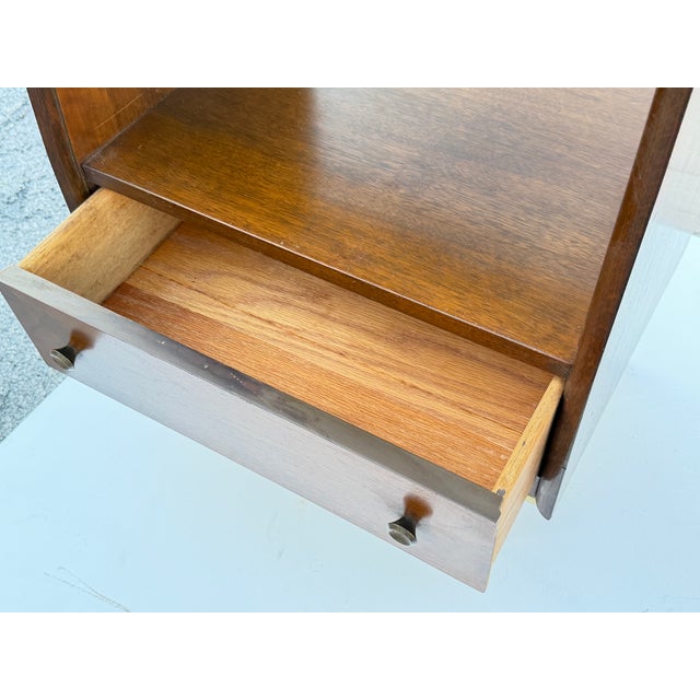 A Pair of Classic Mid Century Night Stands Open Backs Walnut Ca' 1960's For Sale - Image 13 of 18