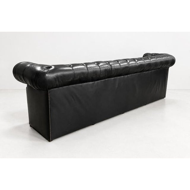 Vintage Chesterfield Black Leather Sofa, 1980s For Sale - Image 9 of 11