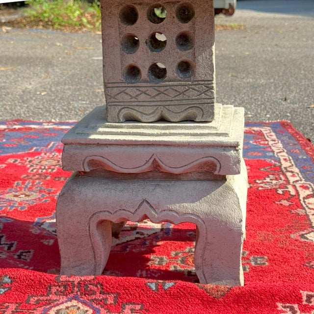 Asian 1970s Vintage Large Asian Cast Cement Stacked Pagoda. For Sale - Image 3 of 9