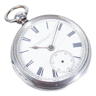 English Silver Pocket Watch, 1890s For Sale