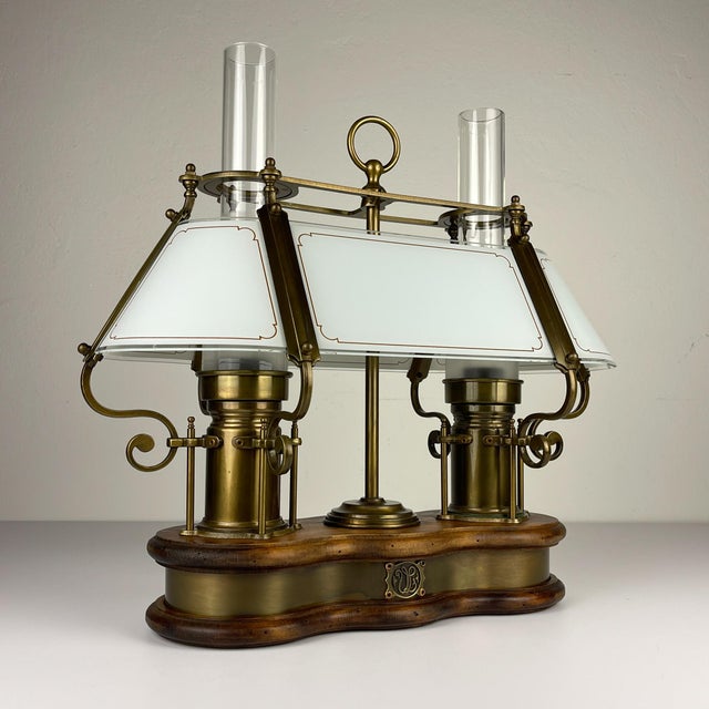 Vintage Wooden and Brass Table Lamp by Qvist & co, Sweden, 1970s For Sale - Image 6 of 18