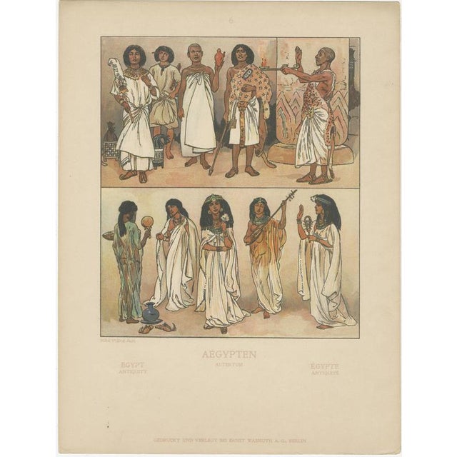 Paper Antique Egyptian Costume and Culture and Primitive Time Prints, 1900, Set of 10 For Sale - Image 7 of 12