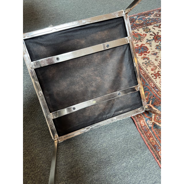 Off-white Hair on Hide Vanity Stool, Off White For Sale - Image 8 of 12