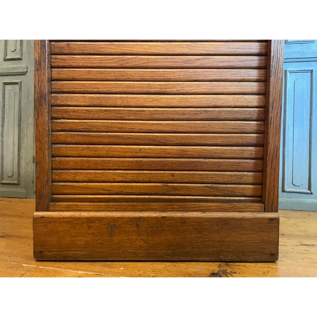 Wood Vintage Roller Shutter Cabinet Filling or Music Cabinet, France, 1960s For Sale - Image 7 of 15