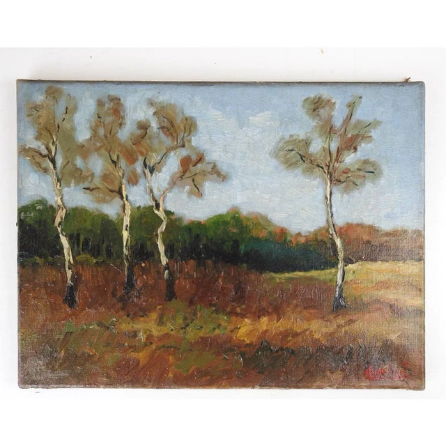 English Vintage 1943 Impressionist Landscape Painting For Sale - Image 3 of 5