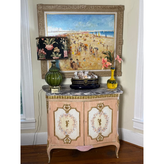 Wood 1940s Peach Color French Transitional Louis Xv1 For Sale - Image 7 of 8
