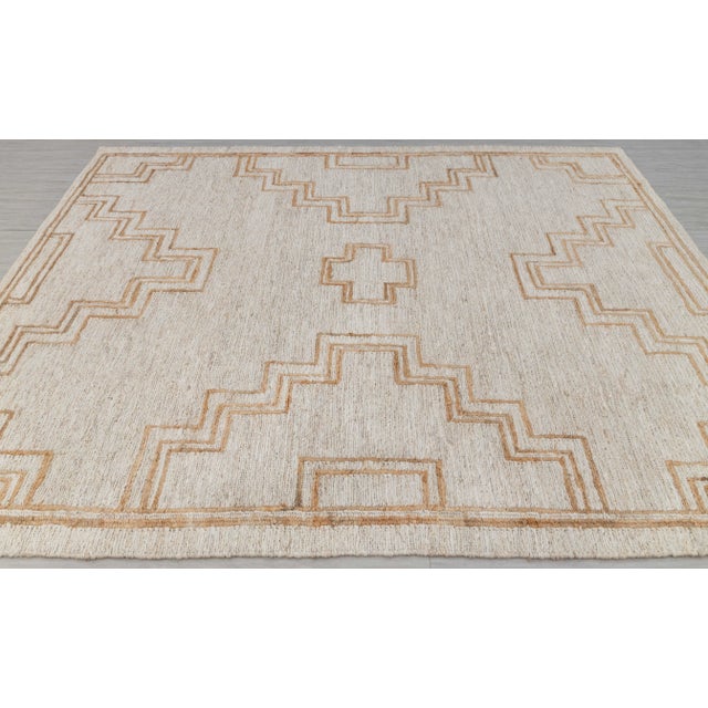 Cream 8x10Ft. Natural Jute Cream Taureg Inspired Soumek Jute Hand Woven Rug For Sale - Image 8 of 12