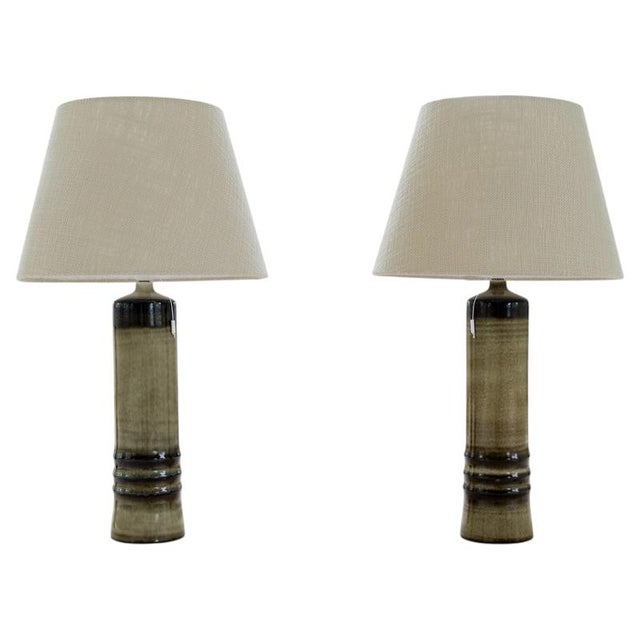 Mid-Century Modern Table Lamps in Stoneware by Olle Alberius for Rörstrand, 1970s, Set of 2 For Sale - Image 13 of 13