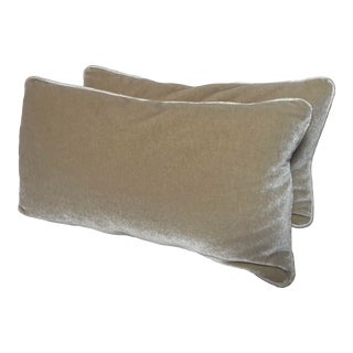 Camel Mohair Lumbar Pillows - a Pair For Sale