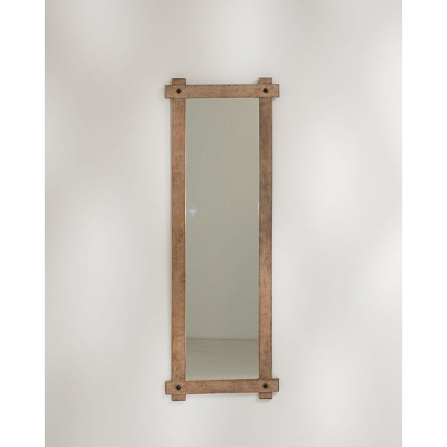 19th Century France Brutalist Red Wood Mirror For Sale In Greensboro - Image 6 of 8
